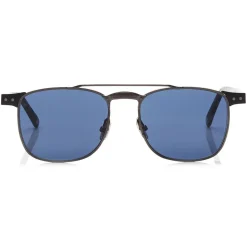 Jimmy Choo - Alan - Blue Avio Ruthenium Havana Square Frame Sunglasses with Metal Frame - Avvenice
