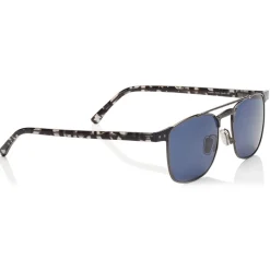 Jimmy Choo - Alan - Blue Avio Ruthenium Havana Square Frame Sunglasses with Metal Frame - Avvenice