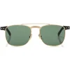 Jimmy Choo - Alan - Green Lens and Black Acetate Square Frame Sunglasses with Gold Metal Frame - Avvenice