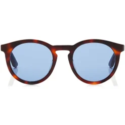 Jimmy Choo - Albert - Blue Avio Lenses and Havana Black Acetate Oval Frame Sunglasses - Avvenice