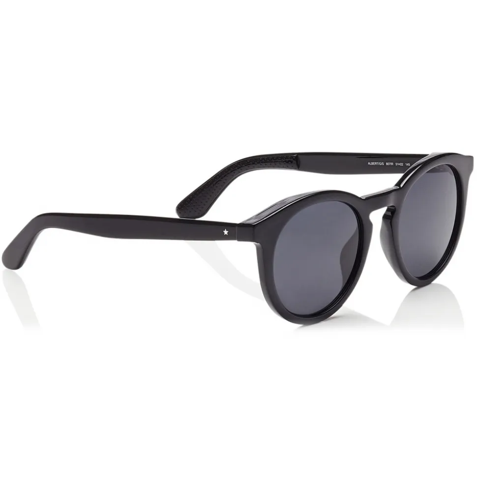 Jimmy Choo - Albert - Grey Lenses and Black Acetate Oval Frame Sunglasses - Jimmy Choo Eyewear - Avvenice