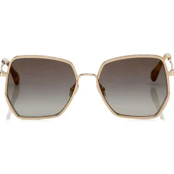 Jimmy Choo - Aline - Grey Shaded Gold Mirror Square Sunglasses - Jimmy Choo Eyewear - Avvenice