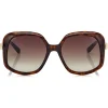 Jimmy Choo - Amada - Brown Shaded Cat Eye Sunglasses with Dark Havana Frame - Avvenice