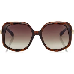 Jimmy Choo - Amada - Brown Shaded Cat Eye Sunglasses with Dark Havana Frame - Avvenice