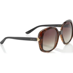 Jimmy Choo - Amada - Brown Shaded Cat Eye Sunglasses with Dark Havana Frame - Avvenice
