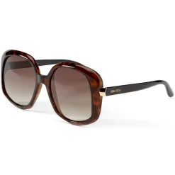 Jimmy Choo - Amada - Grey Shaded Cat Eye Sunglasses with Nude Frame - Jimmy Choo Eyewear - Avvenice