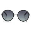 Jimmy Choo - Andie - Black Acetate Round Framed Sunglasses with Silver Lurex Detailing - Sunglasses - Jimmy Choo Eyewear - Avvenice