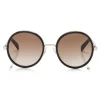 Jimmy Choo - Andie - Rose Gold and Black Round Sunglasses with Gold and Silver Fabric Detailing - Jimmy Choo Eyewear - Avvenice