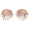 Jimmy Choo - Andie - Shaded Mirror Gold Round Sunglasses with Gold Silver Crystal Fabric - Sunglasses - Jimmy Choo Eyewear - Avvenice