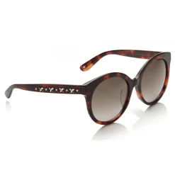 Jimmy Choo - Astar - Dark Havana Oversized Sunglasses with Star Stud Detailing - Sunglasses - Jimmy Choo Eyewear - Avvenice