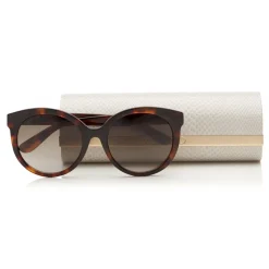 Jimmy Choo - Astar - Dark Havana Oversized Sunglasses with Star Stud Detailing - Sunglasses - Jimmy Choo Eyewear - Avvenice