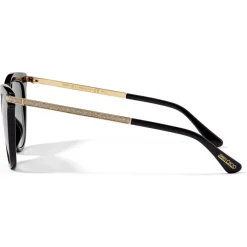 Jimmy Choo - Axelle - Black Acetate and Rose Gold Metal Cat Eye Sunglasses with Grey-Shaded Lenses - Avvenice