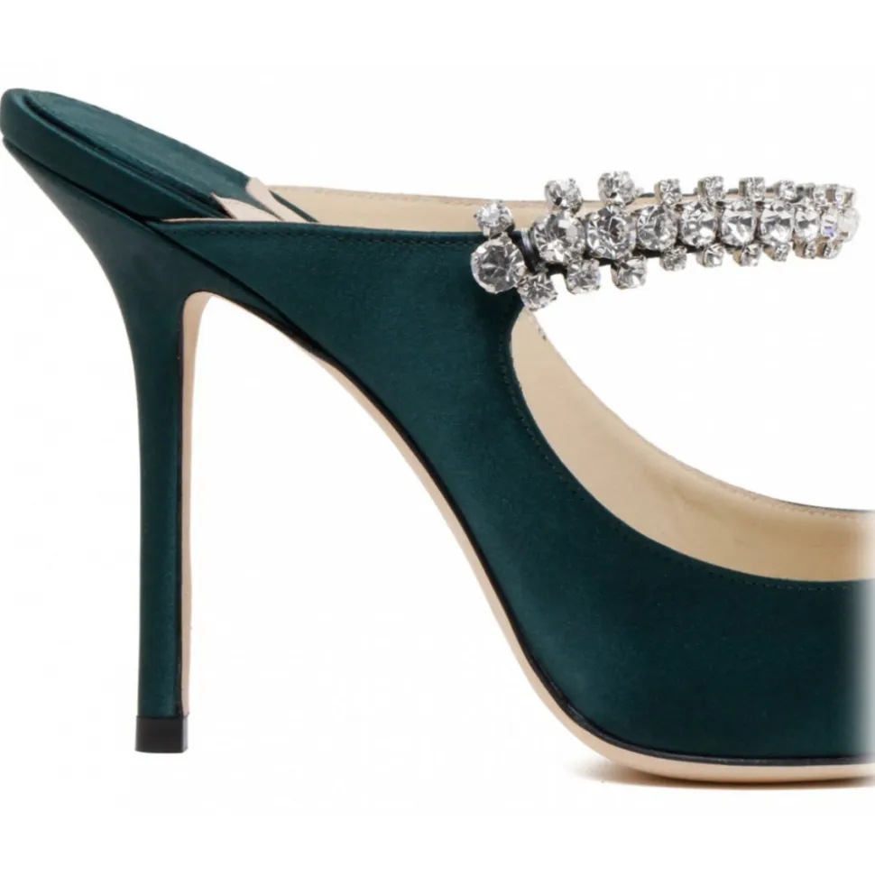Jimmy Choo - Bing 100 - Dark Green Mules - Jimmy Choo Exclusive Luxury Collection - Avvenice
