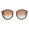 Jimmy Choo - Bobby - Black Pearl Round Frame Sunglasses with Perforated Stars - Jimmy Choo Eyewear - Avvenice