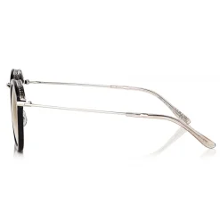 Jimmy Choo - Bobby - Black Pearl Round Frame Sunglasses with Perforated Stars - Jimmy Choo Eyewear - Avvenice