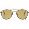 Jimmy Choo - Cal - Silver Mirror Lenses and Bronze Oval Frame Sunglasses with Blue Flock - Avvenice