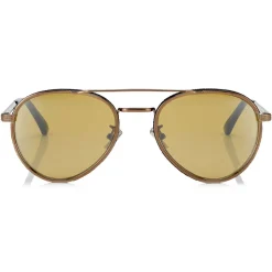 Jimmy Choo - Cal - Silver Mirror Lenses and Bronze Oval Frame Sunglasses with Blue Flock - Avvenice