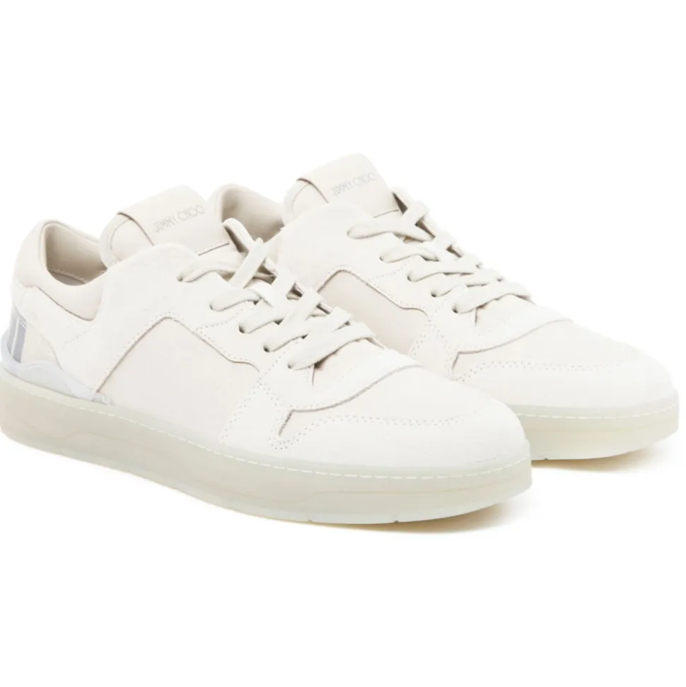 Jimmy Choo - Calf Leather Florent Low-Top Sneakers - White Beige - Jimmy Choo Exclusive Luxury Collection - Avvenice
