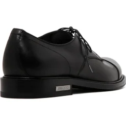 Jimmy Choo - Calf Leather Ray Derby Shoes - Black - Jimmy Choo Exclusive Luxury Collection - Avvenice