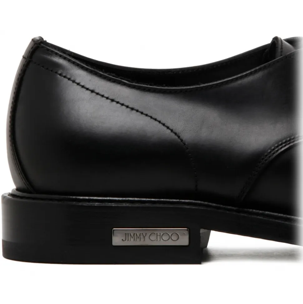 Jimmy Choo - Calf Leather Ray Derby Shoes - Black - Jimmy Choo Exclusive Luxury Collection - Avvenice