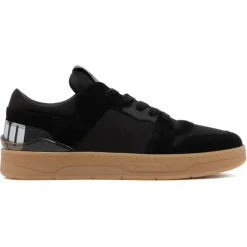 Jimmy Choo - Calf Leather Florent Low-Top Sneakers - Black Honey Brown - Jimmy Choo Exclusive Luxury Collection - Avvenice