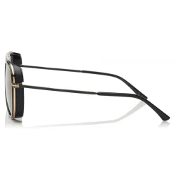 Jimmy Choo - Carl - Black Aviator Sunglasses with Gold Mirror Lenses - Jimmy Choo Eyewear - Avvenice