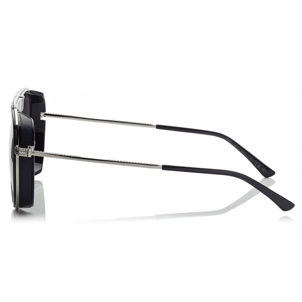 Jimmy Choo - Carl - Blue Aviator Sunglasses with Light Grey Mirror Lenses - Jimmy Choo Eyewear - Avvenice