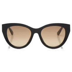 Jimmy Choo - Chana - Black Cat-Eye Acetate Sunglasses with Gold Chain Detailing - Sunglasses - Jimmy Choo Eyewear - Avvenice