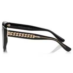 Jimmy Choo - Chana - Black Cat-Eye Acetate Sunglasses with Gold Chain Detailing - Sunglasses - Jimmy Choo Eyewear - Avvenice