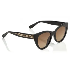Jimmy Choo - Chana - Black Cat-Eye Acetate Sunglasses with Gold Chain Detailing - Sunglasses - Jimmy Choo Eyewear - Avvenice