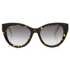 Jimmy Choo - Chana - Havana Acetate Cat-Eye Sunglasses with Rose Gold Chain Metal Detailing - Sunglasses - Jimmy Choo Eyewear - Avvenice