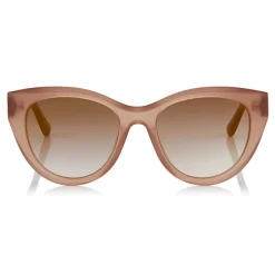 Jimmy Choo - Chana - Opal Nude Cat-Eye Sunglasses with Copper Gold Chain Detailing - Sunglasses - Jimmy Choo Eyewear - Avvenice
