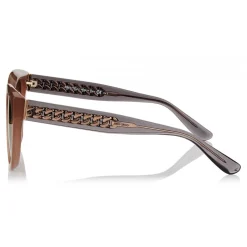 Jimmy Choo - Chana - Opal Nude Cat-Eye Sunglasses with Copper Gold Chain Detailing - Sunglasses - Jimmy Choo Eyewear - Avvenice