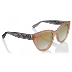 Jimmy Choo - Chana - Opal Nude Cat-Eye Sunglasses with Copper Gold Chain Detailing - Sunglasses - Jimmy Choo Eyewear - Avvenice