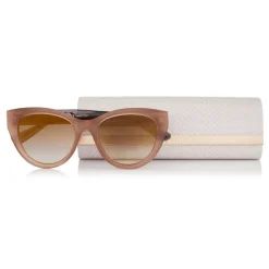 Jimmy Choo - Chana - Opal Nude Cat-Eye Sunglasses with Copper Gold Chain Detailing - Sunglasses - Jimmy Choo Eyewear - Avvenice