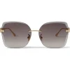 Jimmy Choo - Corin - Copper Gold Metal Square Sunglasses with Brown-Shaded Lenses - Avvenice