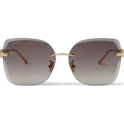 Jimmy Choo - Corin - Copper Gold Metal Square Sunglasses with Brown-Shaded Lenses - Avvenice