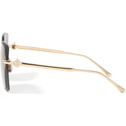 Jimmy Choo - Corin - Copper Gold Metal Square Sunglasses with Brown-Shaded Lenses - Avvenice