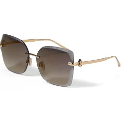 Jimmy Choo - Corin - Copper Gold Metal Square Sunglasses with Brown-Shaded Lenses - Avvenice