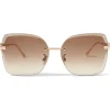 Jimmy Choo - Corin - Copper Gold Metal Square Sunglasses with Brown-Shaded Lenses - Jimmy Choo Eyewear - Avvenice