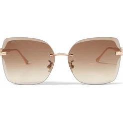 Jimmy Choo - Corin - Copper Gold Metal Square Sunglasses with Brown-Shaded Lenses - Jimmy Choo Eyewear - Avvenice