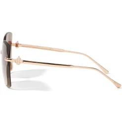 Jimmy Choo - Corin - Copper Gold Metal Square Sunglasses with Brown-Shaded Lenses - Jimmy Choo Eyewear - Avvenice