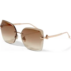 Jimmy Choo - Corin - Copper Gold Metal Square Sunglasses with Brown-Shaded Lenses - Jimmy Choo Eyewear - Avvenice