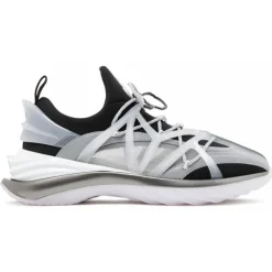Jimmy Choo - Cosmos/M Calf Leather Low Top Sneakers - Black White Light Grey - Jimmy Choo Exclusive Luxury Collection - Avvenice