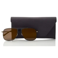 Jimmy Choo - Dan - Black Square Frame Sunglasses with Gold Mirror Lenses - Jimmy Choo Eyewear - Avvenice