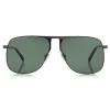 Jimmy Choo - Dan - Dark Ruthenium Square Frame Sunglasses with Green Lenses - Jimmy Choo Eyewear - Avvenice