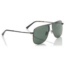 Jimmy Choo - Dan - Dark Ruthenium Square Frame Sunglasses with Green Lenses - Jimmy Choo Eyewear - Avvenice