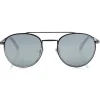 Jimmy Choo - Dave - Black and Silver Oval Sunglasses with Mirror Lenses - Jimmy Choo Eyewear - Avvenice