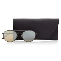 Jimmy Choo - Dave - Black and Dark Ruthenium Metal Aviator Sunglasses - Jimmy Choo Eyewear - Avvenice