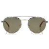 Jimmy Choo - Dave - Black and Gold Metal Aviator Sunglasses with Mirror Lenses - Jimmy Choo Eyewear - Avvenice